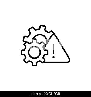 Technical warning icon vector logo set collection or bundle pack group Stock Vector