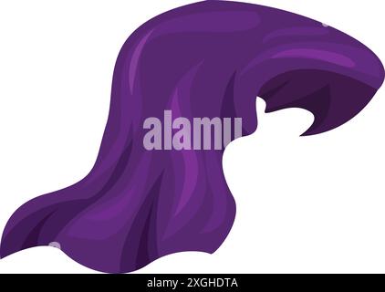Flowing purple cloth is waving, creating an elegant and dynamic effect Stock Vector