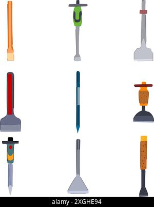 layer brick chisel cartoon vector illustration Stock Vector Image & Art ...