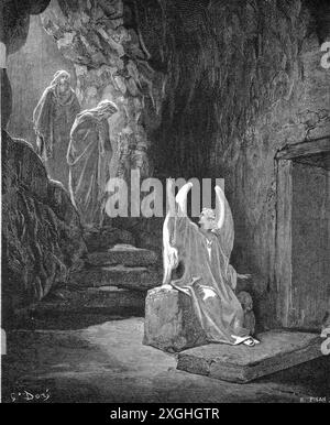 religion, Christianity, Jesus Christ, resurrection, the angel at the grave, ARTIST'S COPYRIGHT HAS NOT TO BE CLEARED Stock Photo