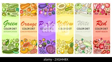 Healthy color diet infographics. A daily diet nutrition plan schedule ...