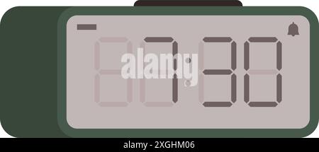 Vintage digital alarm clock isolated, time and reminders concept Stock Vector