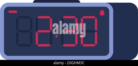 Vintage digital alarm clock isolated, time and reminders concept Stock Vector
