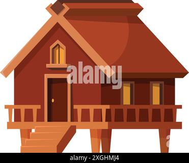 Wooden stilt house icon white Stock Vector Image & Art - Alamy