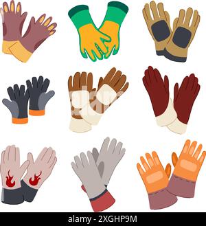 gloves welding set cartoon vector illustration Stock Vector Image & Art ...