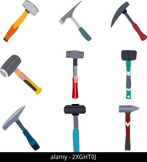 tone mason s hammer cartoon vector illustration Stock Vector Image ...