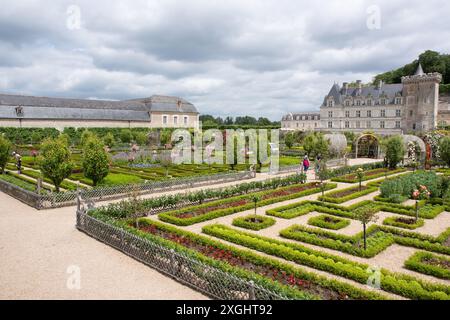 Château Villandry decorative vegetable gardens Stock Photo