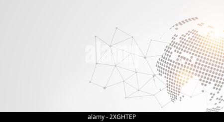 Modern design background for report and project presentation template, White abstract technology background, Gray abstract, Dot line and circular, Tec Stock Photo