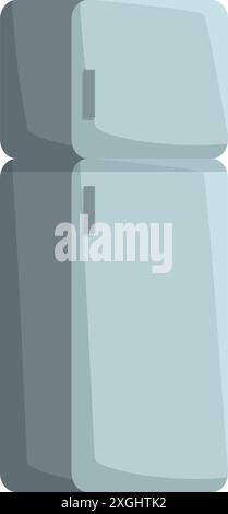 Double door refrigerator keeping food fresh and drinks cold Stock Vector