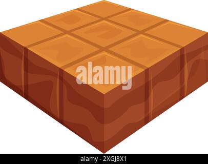 Milk chocolate bar with filling on a white background Stock Vector