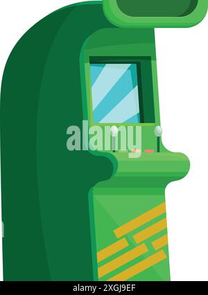 Classic arcade game machine with joysticks and buttons, evoking nostalgia for vintage gaming Stock Vector