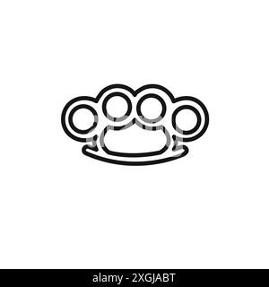brass knuckles icon vector logo set collection or bundle pack group ...