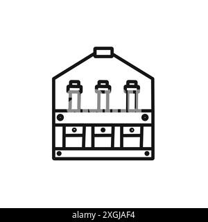 beer bottles in basket icon vector logo set collection for web app ui Stock Vector
