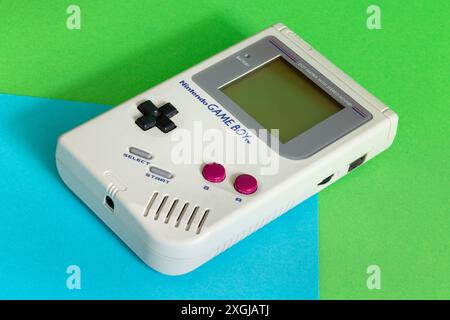 Classic 1989 Nintendo Game Boy handheld games console Stock Photo