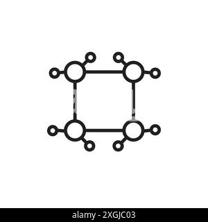 Cyclobutane molecular formula icon vector logo set collection for web app ui Stock Vector