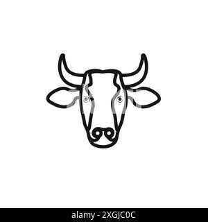 cow head icon vector logo set collection for web app ui Stock Vector