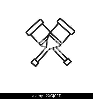 crutches icon vector logo set collection for web app ui Stock Vector