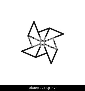 paper Windmill icon vector logo set collection for web app ui Stock Vector