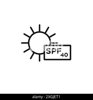 Sun protection factor 40 icon vector logo set collection for web app ui Stock Vector