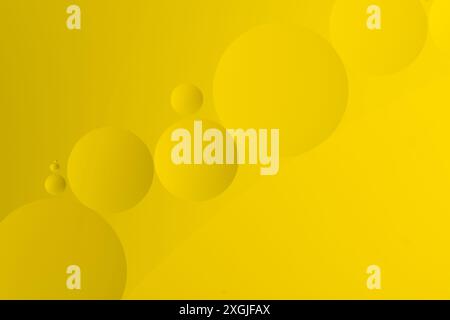 Abstract yellow background with circles. 3d rendering, 3d illustration Stock Photo