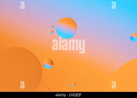 Blue and orange gradient spheres on abstract background Stock Photo