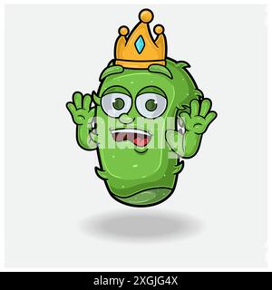 Aloe vera Mascot Character Cartoon With Shocked expression. For brand, label, packaging and product. Vector Illustrations Stock Vector