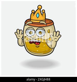Honey Mascot Character Cartoon With Shocked expression. For brand, label, packaging and product. Vector Illustrations Stock Vector