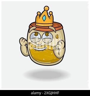 Honey Mascot Character Cartoon With Happy expression. For brand, label, packaging and product. Vector Illustrations Stock Vector