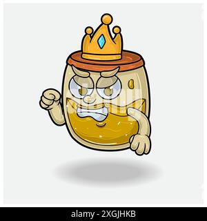Honey Mascot Character Cartoon With Angry expression. For brand, label, packaging and product. Vector Illustrations Stock Vector