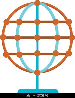 Global network icon representing worldwide business and connections Stock Vector