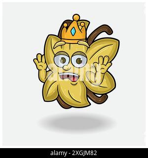 Vanilla Mascot Character Cartoon With Shocked expression. For brand, label, packaging and product. Vector Illustration Stock Vector