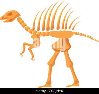 Side view of a spinosaurus dinosaur skeleton walking, depicted as a ...
