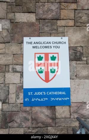 Bilingual welcome to St. Jude's Anglican Cathedral sign in English and ...