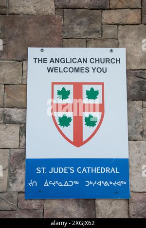 Welcomesign Inuktitut Bilingual welcome to St. Jude's Anglican Cathedral sign in English and ...
