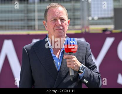 Towcester, UK. 07th July, 2024. Martin Brundle on Race Day at the Formula 1 Qatar Airways British Grand Prix at Silverstone, Towcester, Northamptonshire, UK. Credit: LFP/Alamy Live News Stock Photo