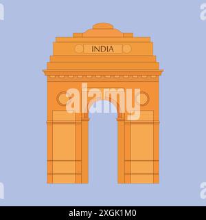 India gate vector icon. India monument gate. Dehli India gate illustration Stock Vector