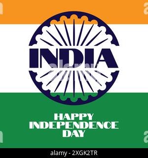 India Independence Day vector icon. India day banner. Happy Independence Day India 15 August Stock Vector
