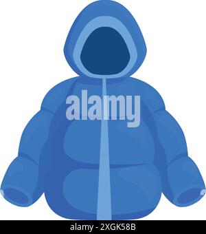 Blue winter jacket keeping you warm during the cold winter days Stock Vector