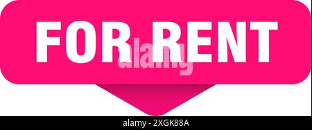 for rent sticker. for rent sign on transparent background. rectangular button Stock Vector