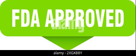 fda approved sticker. fda approved sign on transparent background. rectangular button Stock Vector