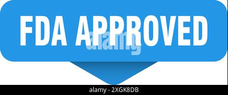 fda approved sticker. fda approved sign on transparent background. rectangular button Stock Vector