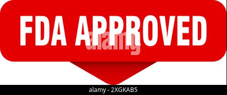fda approved sticker. fda approved sign on transparent background. rectangular button Stock Vector