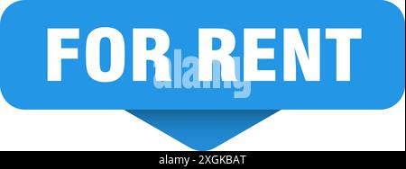 for rent sticker. for rent sign on transparent background. rectangular button Stock Vector