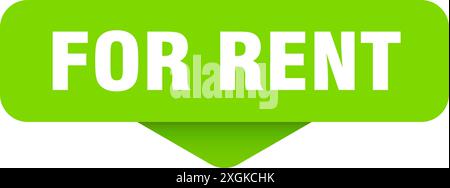 for rent sticker. for rent sign on transparent background. rectangular button Stock Vector
