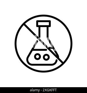 Chemical free icon logo sign vector outline in black and white color Stock Vector