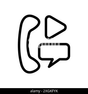 Ivr icon logo sign vector outline in black and white color Stock Vector
