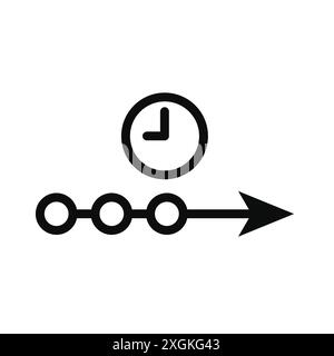 Timeline icon logo sign vector outline in black and white color Stock Vector