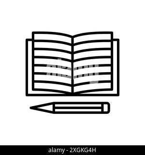 Homework icon logo sign vector outline in black and white color Stock Vector