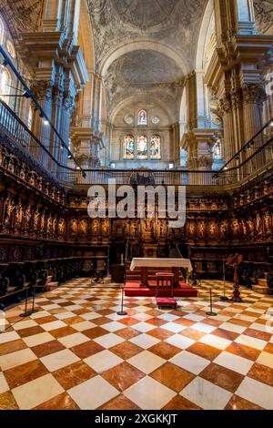 Interior of Santa Iglesia Catedral Basílica de la Encarnación (Malaga Cathedral), old town, malaga, Spain. Stock Photo