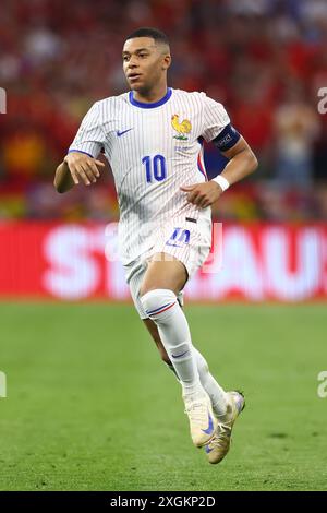 Munich, Germany. 09th July, 2024. Kylian Mbappe of France in action during the UEFA Euro 2024 Semi-Final match at the Munich Football Arena in Munich, Germany on July 09, 2024. Chris Brunskill/UPI Credit: UPI/Alamy Live News Stock Photo